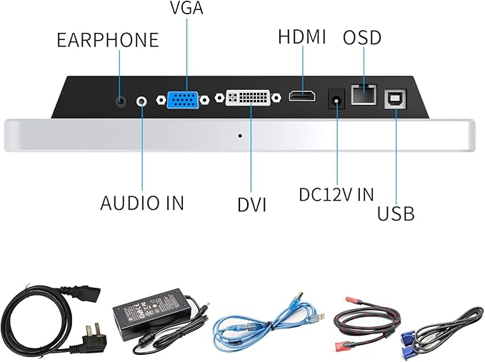 GreenTouch 10.1 Inch Desktop Wall Mountable Multi PCAP Touch Screen Monitor - HDMI/VGA/DVI Input,1280 * 800 Resolution Display