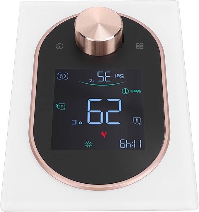 Smart Color Thermostat for Electric Heater LCD Programmable Touchscreen Control for Home Hotel Office with APP, ABS Aluminum Alloy Material (#4)