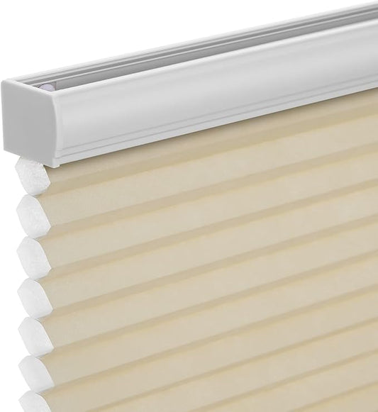 Changshade Cordless Cellular Shades, Light Filtering Honeycomb Shades for Windows, Pull Down Pleated Blinds, Easy to Install for Indoor Windows and French Doors,30" W x 48" H, Grey