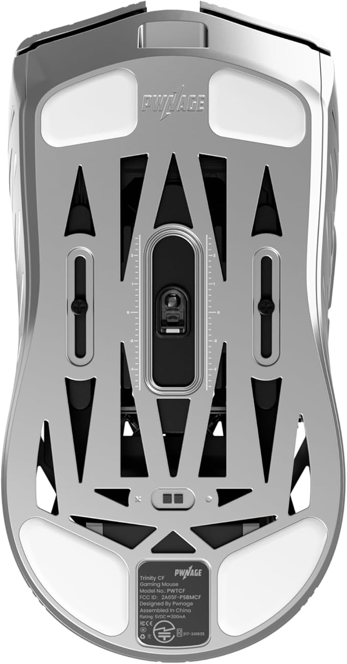PWNAGE Trinity Wireless Gaming Mouse 8kHz - 39 Grams Ultralight Esports Pro Gamer Flawless Professional Custom Xero PAW3950 Optical Sensor 36,000 DPI - 8000Hz -100% PTFE Skates Symm 2 -Platinum