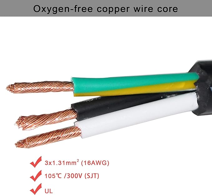 Power Cord Extension Y Splitter - 1 to 2 Way Outlet Adapter NEMA 5-15P 90-Degree Flat Plug to 2 X NEMA 5-15R with SJT 16AWG 3-Prong Cable Wire Extender Space Saver for Home Office Appliance 2-Pack