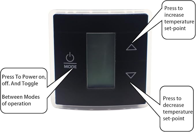 3316250.712 RV Single Zone Wall Thermostat Replacement for Dometic for RV/Camper Conditioners, Blue Backlight LCD Display, Black 3-Wire