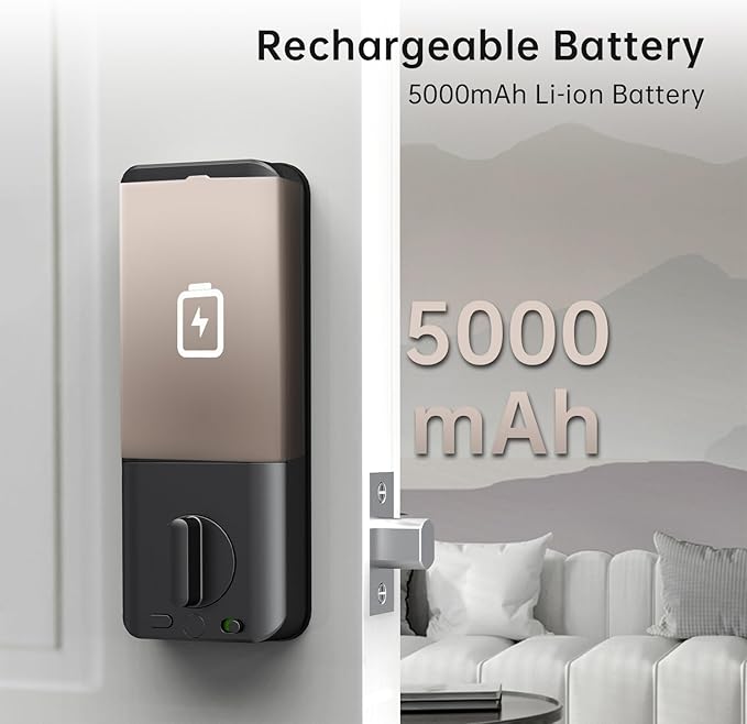 Video Smart Lock with Camera & Doorbell, App Remote, Auto Lock, Built-in WiFi Smart Deadbolt for Front Door, 6-in-1 Keyless Entry Door Lock with Fingerprint, IP65 Waterproof