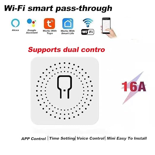 WiFi Smart Switch Light Switch, Compatible with Alexa/Google Home, APP Remote Control, Voice Control, DIY Mode, Timer Function, LAN Control, No Hub Required, 2 Way 16A(4 Pack)
