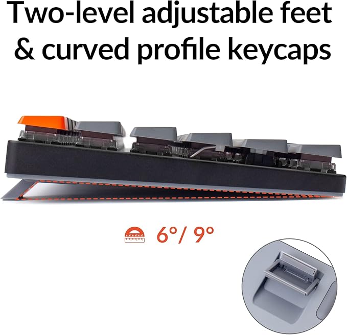 Keychron K3 75% Layout 84-Key Ultra-Slim Hot-Swappable Wireless Bluetooth Mechanical Keyboard with Low-Profile Keychron Optical Brown Switch/White LED Backlight/USB Wired for Mac Windows-Version 2