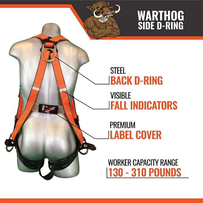 Malta Dynamics Warthog Safety Harness Fall Protection, OSHA/ANSI Compliant