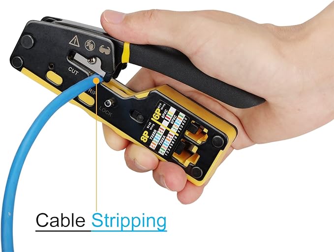 Solsop Pass Through RJ45 Crimp Tool Kit Ethernet Crimper CAT5 Cat5e Cat6 Crimping Tool Kit