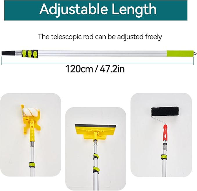 Self Leveling Concrete, Epoxy Floor Kit, Garage Floor Epoxy Kit Self Leveling Rake, Telescopic Pole, Floor Leveling Tools, Spike Roller for Self-Leveling, Spike Shoes for Epoxy Flooring