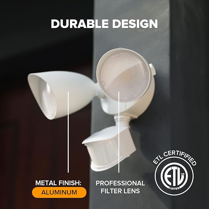 LUTEC 32W 3500 Lumen LED Security Lights Motion Sensor Light Outdoor, 5000K Daylight, IP65 Waterproof, Dusk to Dawn, Motion Detector Flood Light for Garage, Yard, Porch-White