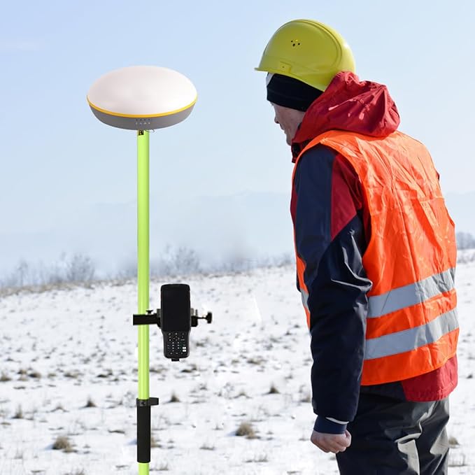 Aluminum GPS Rover Rod – 6.5FT/2M 2-Sections Design GPS Pole for Land Surveying & Engineering – RTK GPS/GNSS Accessory – Includes Level Vial & Carrying Bags (GLS220)