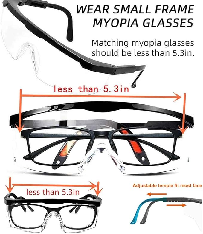 5 PACK Safety Glasses Goggles, Men Women Anti-fog Wide Vision Safety Goggles Eye Protection, Z87 UV 400 Blocking Eyewear Adjustable Temples Eye Shied for Lab,Yard work, Gardening, Lawn mowing