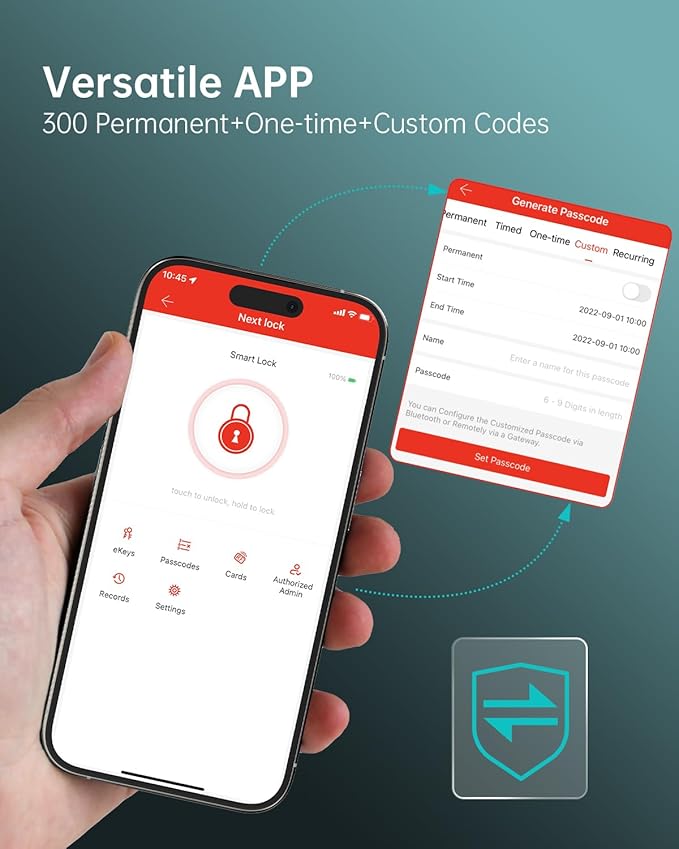 Hornbill Smart Front Door Lock Set, Keyless Entry Door Lock with Handle, Smart Deadbolt Keypad Lock, Alexa Front Door Handle Set, Bluetooth Digital Lock with APP/IC Cards/Auto Lock/1-Touch Lock/Keys