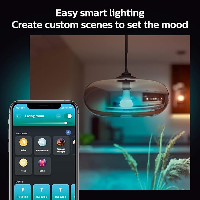 Philips Hue Smart 100W A21 LED Bulb - White and Color Ambiance Color-Changing Light - 1 Pack - 1600LM - E26 - Indoor - Control with Hue App - Works with Alexa, Google Assistant and Apple Homekit