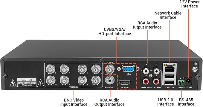 TIGERSECU Ultra HD 5MP 8 + 8 Channel Security DVR/NVR with 2TB Hard Drive, Expandable to 16 Cameras, Hybrid 6-in-1 Home Surveillance Recorder for 8 TVI, AHD, CVI, Analog, RS485 PTZ and 8 IP Cameras