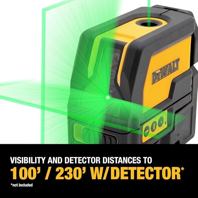 DEWALT Laser Level, Cross Line and Spot Laser, Green (DW0822CG)