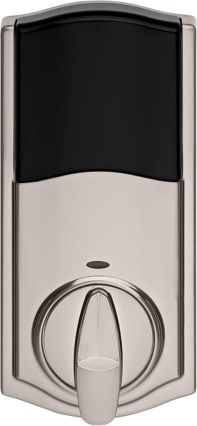 Kwikset SmartCode 916 Z-Wave Smart Lock, Keyless Entry Ring Compatible Door Lock, Touchscreen Electronic Deadbolt, SmartKey Re-Key Security, Smart Hub Required, Traditional Satin Nickle