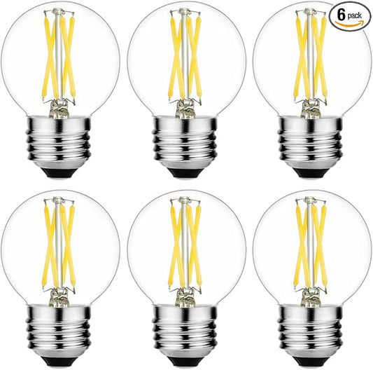 LiteHistory E26 LED Bulb 4W Equal E26 Edison Bulb 40 Watt Neutral White 4000K E26 Bulb Dimmable AC120V 400lm G16.5 Light Bulb led for Rustic Sputnik,Chandeliers,Vanity,Wall sconces Pack of 6