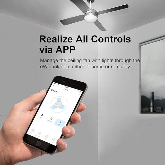 SONOFF iFan04-L WiFi Ceiling Fan Light Controller, APP Control&Remote Control, Compatible with Alexa & Google Home, No Hub Required(2.4G WiFi) (2 Pack)