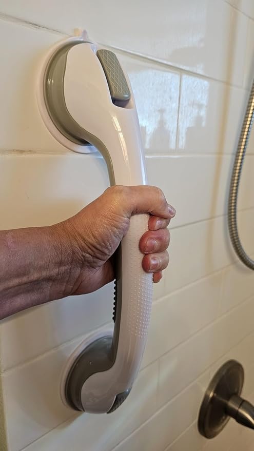 AirTight® Grab Bars for Shower Suction (2Pack) 16-Inch Moon Grey
