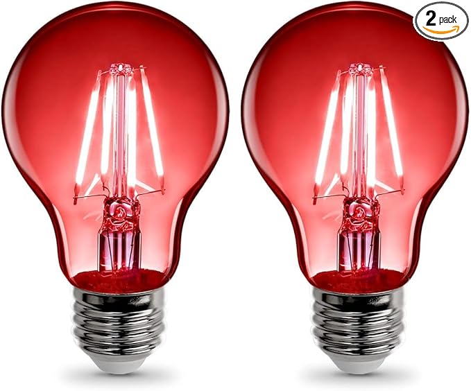 Feit Electric A19/TR/LED 4.5W Dimmable Red LED Light Bulb (Pack of 2)