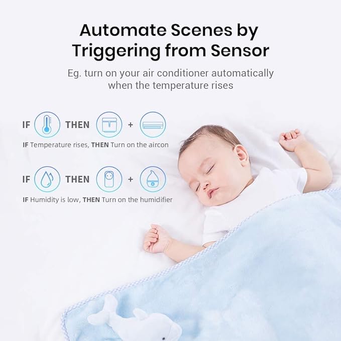 BroadLink RM4 Mini Smart Remote and Sensor Cable Set RM4 Mini S (2.4 GHz Wi-Fi Only), Universal IR Remote Control Hub with Temperature Humidity Monitor USB Cable, Works with Alexa