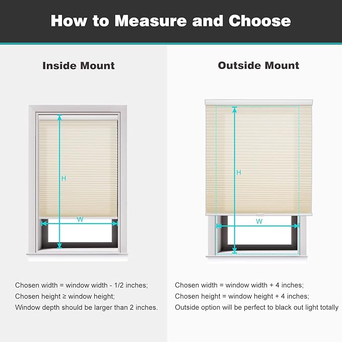 Changshade Cordless Cellular Shades, Light Filtering Honeycomb Shades for Windows, Pull Down Pleated Blinds, Easy to Install for Indoor Windows and French Doors,31" W x 48" H, Grey