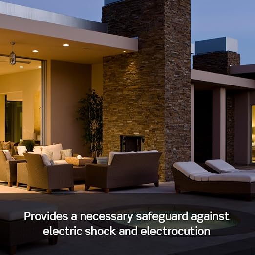 Leviton Blank Face GFCI, 20 Amp, Self Test, LED Indicator Light, Provides GFCI Protection Where an Outlet is not Needed, GFRBF-W, White