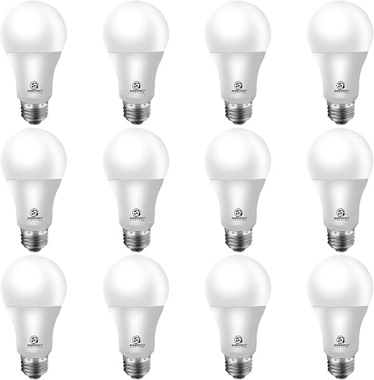 Energetic 75W Equivalent A19 LED Light Bulb, 3000K Warm White, Non-Dimmable LED Light Bulb, 1200lm, UL Listed, E26 Medium Base, 12-Pack