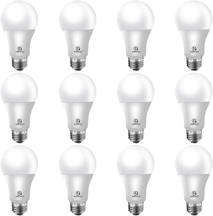 Energetic A19 LED Bulb 60W Equivalent, 5000K Daylight LED Light Bulbs, E26 Standard Base, 750LM, Non-Dimmable, UL Listed, 12 Pack