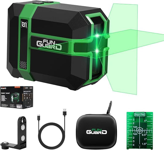 Green Laser Level Type-C Rechargeable Self Leveling Cross Laser Line Waterproof with Pulse Mode, 360°Magnetic Bracket for Outdoor Construction Home Decoration DIY etc.