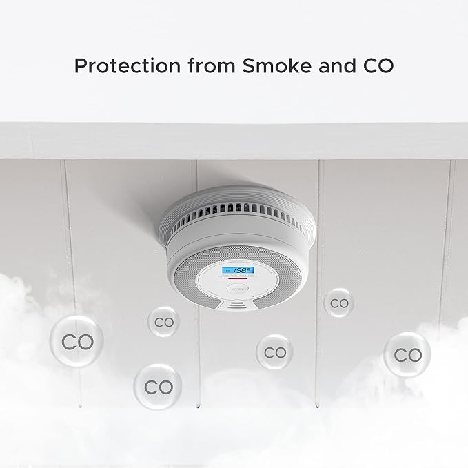 X-Sense Wireless Interconnected Combination Smoke and Carbon Monoxide Detector with LCD Display & 10-Year Battery, Over 820 ft Transmission Range, 6-Pack