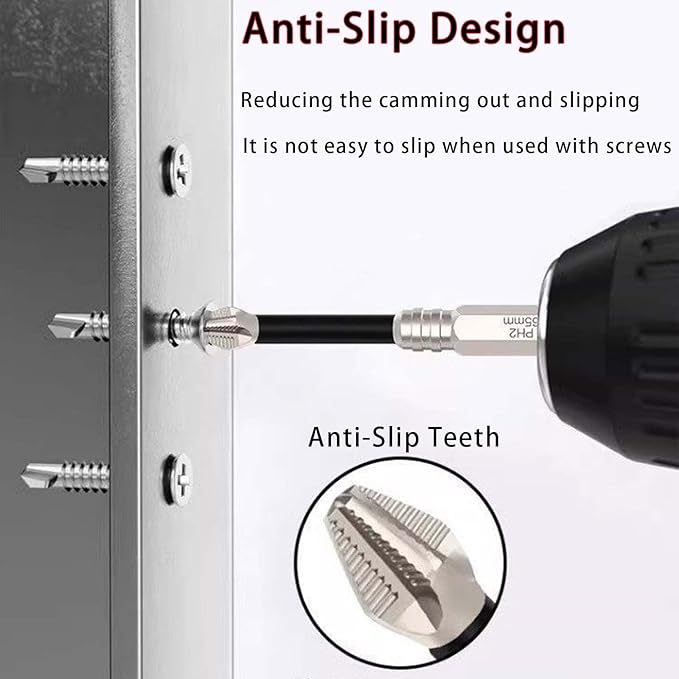 High Magnetic Screwdriver Drill Bit Set, High Magnetic Drill Bit Set,Strong Magnetic Durability Screwdriver Drill Bit Set, Universal Anti-Slip Magnetic Electric Screwdriver Set, Magnetic bit(6PCS)