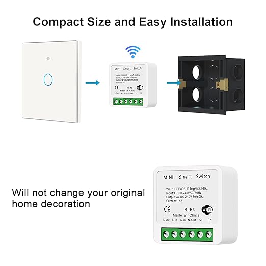 WiFi Smart Light Switch Compatible With Alexa/Google Home, APP Remote/Voice Control, DIY Mode, Timer Function, LAN Control, No Hub Required, 2 Way 16A (2 Pack)