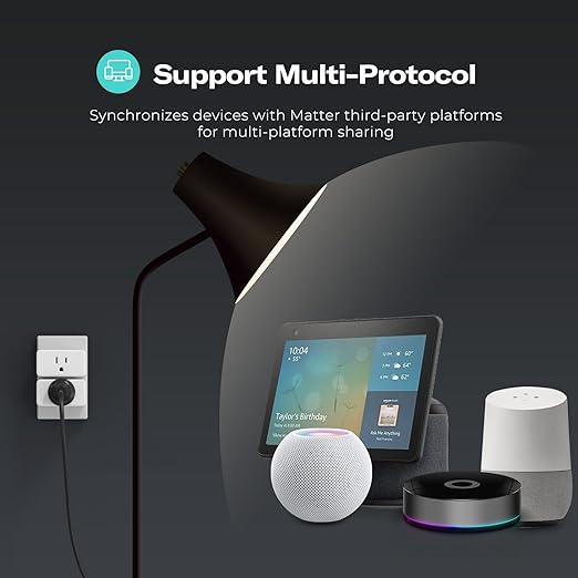 THIRDREALITY Smart Plug M3 4 Pack,Matter Over WiFi,15A/1800W Max,ETL Certified,Compact Design, Work with SmartThings, Apple Home,Alexa,Google, Homey,Home Assistant,No Power Meter,2.4G Wi-Fi Only