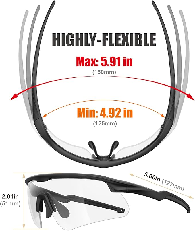 Eye Protection Anti Fog Sport Safety Glasses for Women Men Running Cycling Riding Pickleball Range S54