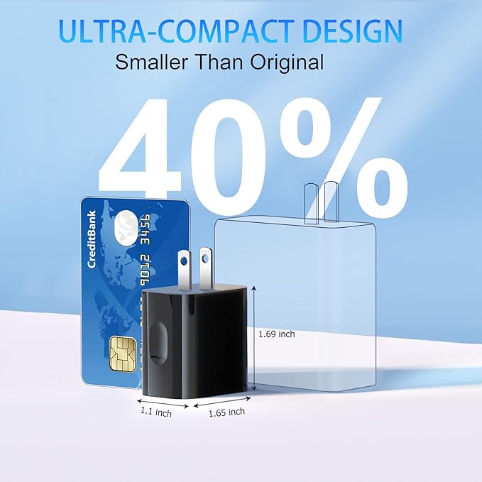 20W USB C Fast Charger+Quick Fast Charger 3.0 Wall Charger, Bangfun 5 Pack Dual Port PD Fast Charging Block Power Adapter Compatible iPhone 17/16/15/14/13/12/11 Pro Max/XS/SE/Plus, Samsung S20 (Black)