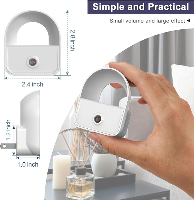 6 Pack Night Light Plug in, LED Nightlights with Smart Dusk to Dawn Nightlight, Plug into Wall Nightlights Suitable for Bedroom, Bathroom, Hallway, Kitchen, Stairs (Warm White)