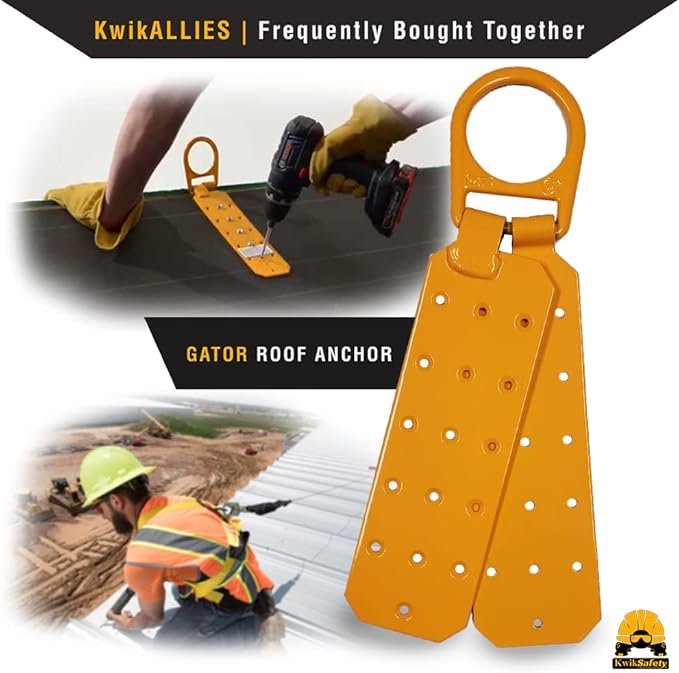 KwikSafety - Charlotte, NC - Tsunami [Premium Braided Rope] Vertical Lifeline ANSI OSHA Rope Grab Snap Hook Shock Absorber Fall Protection Line Kit Restraint System Roofing Safety Equipment / 50 FT.