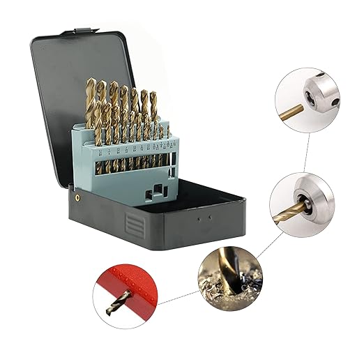 21Pcs Cobalt Drill Bits Set, M35 HSS, 135 Degree Tip, Twist Jobber Length Drill Bit for Hardened Metal, Cast Iron, Stainless Steel, Plastic and Wood with Metal Indexed Storage Case 1/16"-3/8"