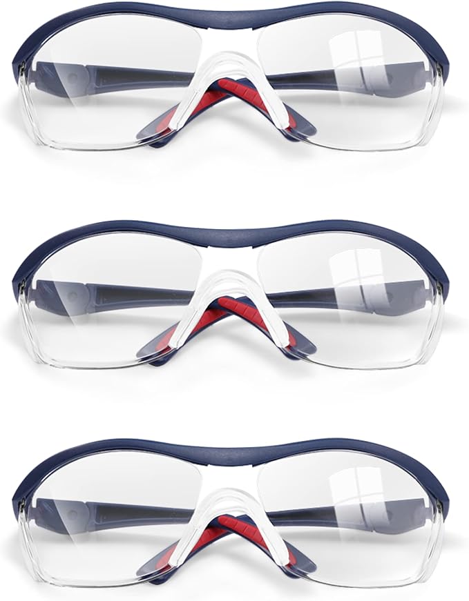 WORKPRO 3 pack Safety Glasses Z87.1 Anti Fog Eye Protection Safety Goggles Ideal for Lab Travel Dental Carpentry Construction