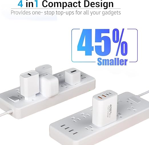 iPhone 16 15 Pro Max Fast Charger, 2Pack Long 6FT USB C to C Woven Cable Cord 40W USB C Apple Charger 4 Port PD&AC Charger Block Fast Charging for iPhone 16/16e/16 Pro/16 Plus/15/15 Pro/15Pro Max/iPad