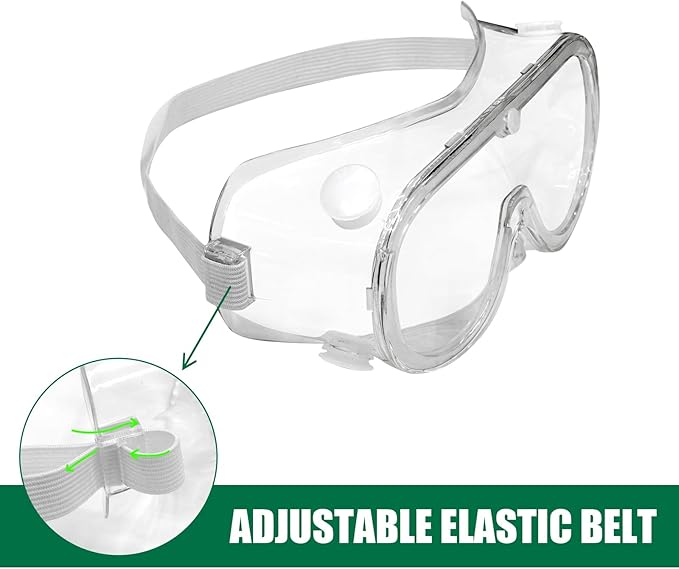 30 Pack Clear Protective Safety Goggles Lab Goggles Over Glasses Anti Fog Lightweight Eye Protection Goggles for Men Women
