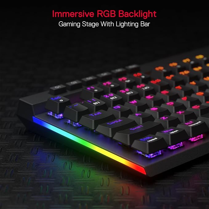 Redragon K580 PRO Wireless RGB Gaming Keyboard, 3-Modes 104 Keys Mechanical Keyboard w/Hot-Swap Socket, Dedicated Media Controls & Onboard Macro Recording, Linear Red Switch