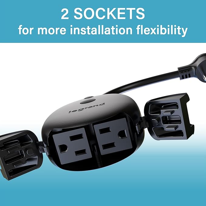 Legrand Wi-Fi Outdoor Dual Output Matter Smart Plug, Effortless Setup, Enhanced Compatibility with Apple HomeKit, Google Home, Alexa & SmartThings, Matter Smart Home, Pack of 1 WWMP31