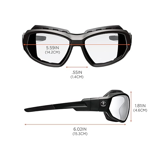 Ergodyne Skullerz Loki Convertible Anti Scratch Safety Spoggles Glasses-Includes Gasket and Strap to Convert to Goggle, Anti Fog