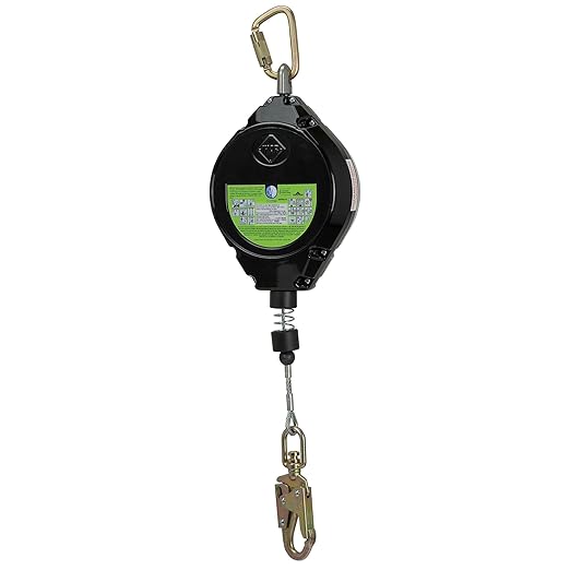 Peakworks Fall Protection Leading Edge Self Retracting Device (SRD) - 60 ft Single Leg Cable w/Swivel Snap Hook - Certified ANSI Z359.14-2021 Class 2 LE SRD (Available in Multiple Lengths & Styles)