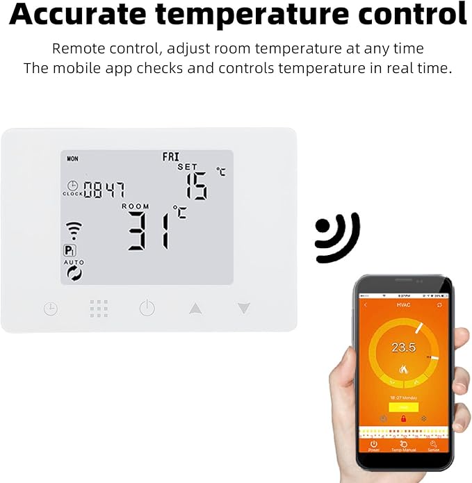 Smart Temperature Controller Digital Display WiFi Smart Thermostat APP Control Thermostat for Home Office Hotel