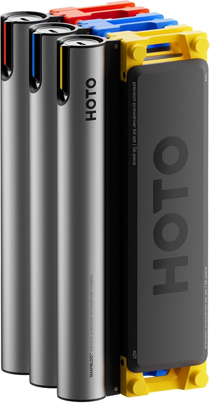 HOTO SNAPBLOQ 3-in-1 Master DIY & Repair Tool Kit, Brushless Motor, Magnetic Attachment System, 114 Extensive Accessories, Mini Tool Kit for 3D Printer Sanding, Electronics, PCB, Jewelry, DIY Crafts