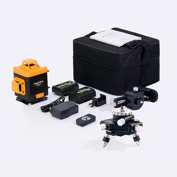 Laser Level Self Leveling 4x360° - 4D Green Cross Line 100 feet DIY Bright Laser Leveler for Picture Hanging, Tile, Decoratio, Construction Indoor Project, w/Magnetic Mount, 2 Rrechargeable Batteries