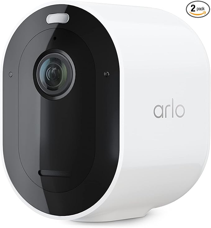 Arlo Pro 5S Spotlight Security Camera 2K HDR | Outdoor | Wireless | Dual-Band Wi-Fi Connects to Strongest Network|12X Zoom, 2-Way Audio, Color Night Vision,Live Stream(White, 2 Cameras)